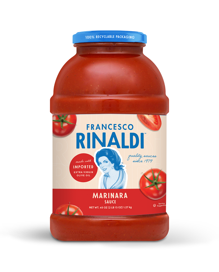 A jar of Francesco Rinaldi Marinara Sauce 45 oz.