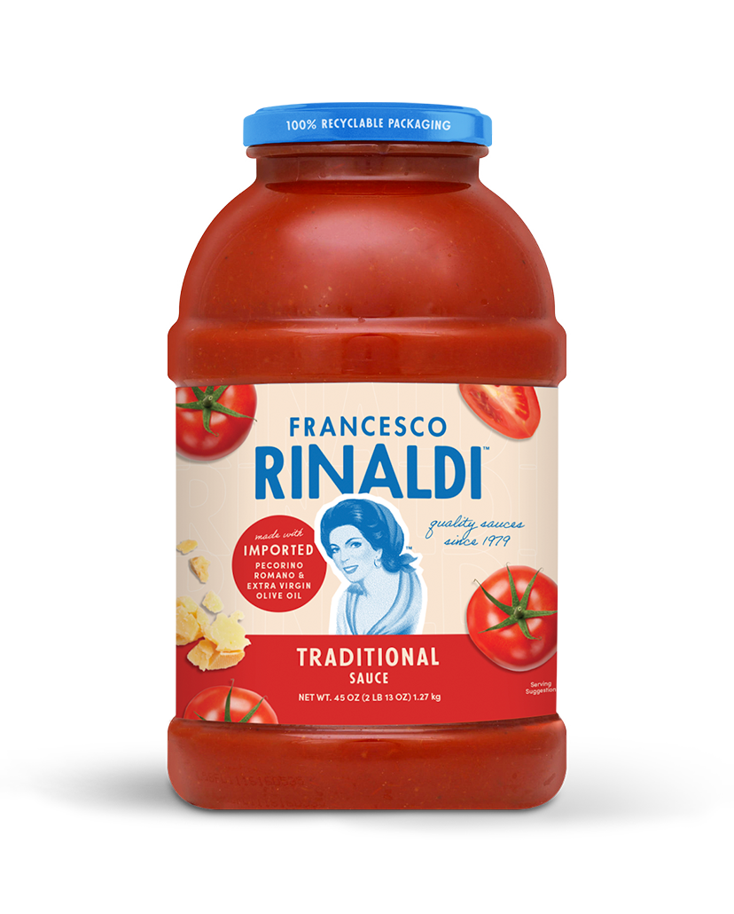 A jar of Francesco Rinaldi Traditional Sauce 45 oz.