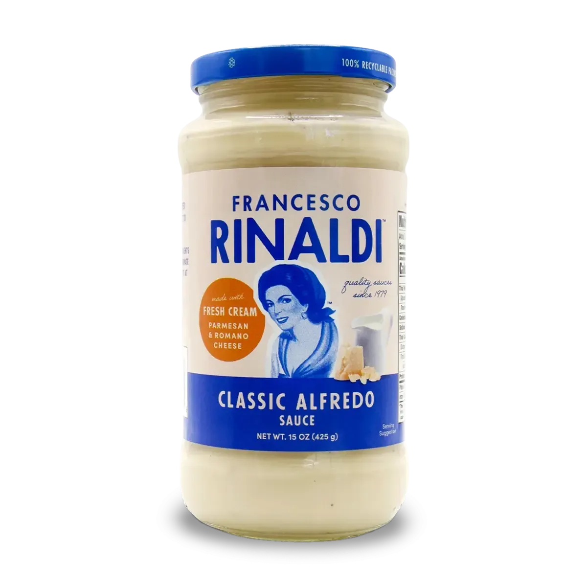Jar of Francesco Rinaldi White Sauce, Classic Alfredo