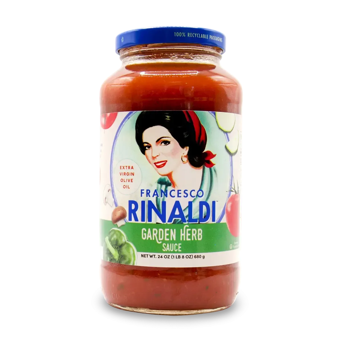Jar of Francesco Rinaldi Red Sauce, Garden Herb