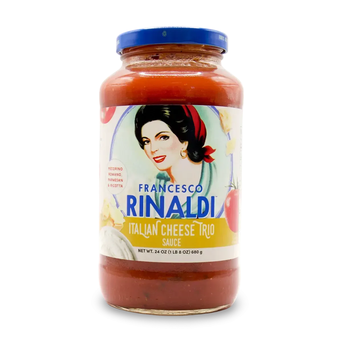 Jar of Francesco Rinaldi Red Sauce, Italian Cheese Trio