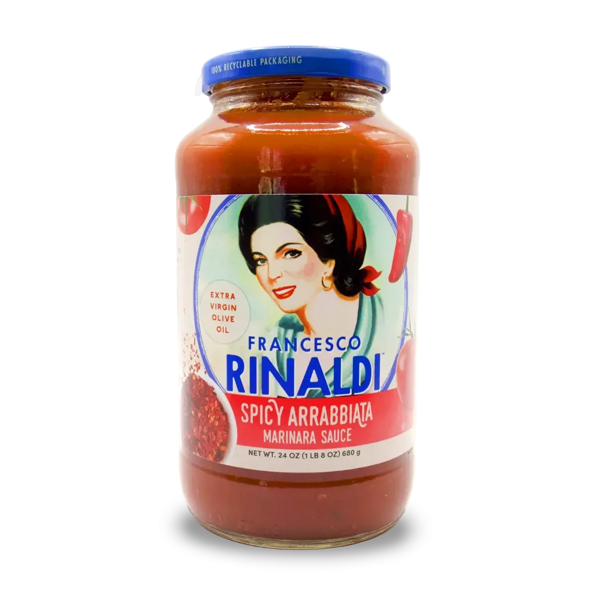 Jar of Francesco Rinaldi Red Sauce, Spicy Arrabbiata Marinara