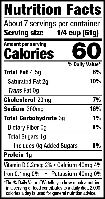 Nutrition Facts for Francesco Rinaldi Roasted Garlic Alfredo Sauce.